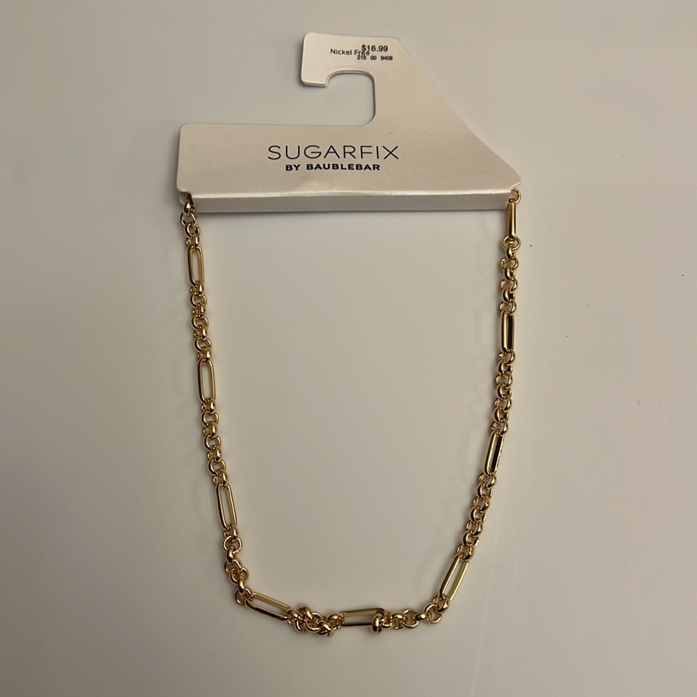 SUGARFIX by BaubleBar Gold Mixed Link Chain Necklace